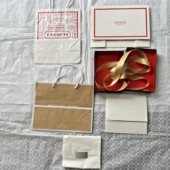 Mixed Lot Designer Paper Shopping Bags Gift Box Coach Michael Kors - Picture 2 of 3